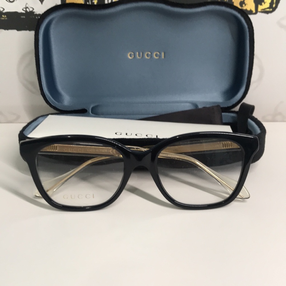 ✨ Luxury New Authentic Gucci GG0566O 001 Black Square Eyeglasses ✨ - Picture 13 of 13